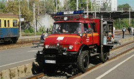 Samochód ratowniczy Unimog należący do PLK.

Warszawa Gdańska, 19.09.2004 r.,...